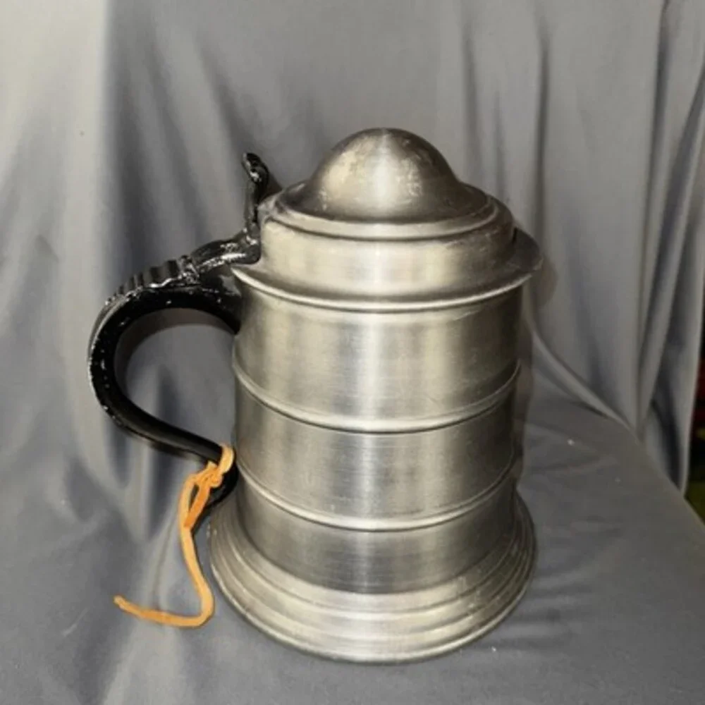Vintage Stein Ice Bucket in Aluminum White Plastic Liner.